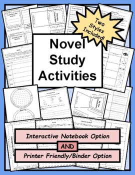 Preview of Generic Novel Study with TWO Formats: Interactive Notebook AND Print & Go