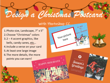 Preview of Design a Christmas postcard - generic Photoshop lesson handout