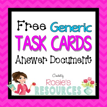 Preview of Generic Task Card Answer Sheet Free Download