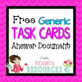 Generic Task Card Answer Sheet Free Download