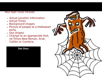 Preview of Generic Word processing lesson handout - Create a Halloween Party Flier