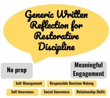 Preview of Generic Written Reflection for Restorative Discipline Printable