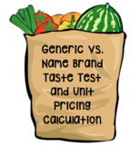Generic vs. Name Brand Taste Test and Unit Pricing Calculation