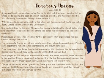 Preview of Generous Dorcas Character Sheet