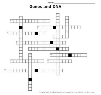 Genes and DNA Crossword Puzzle by Mrs Stotts Science Store TPT