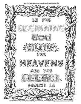 Genesis 1 Coloring Pages For Kids