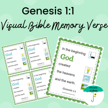 Genesis 1:1 Visual Bible Memory Verse by Yellow Cottage Schoolhouse