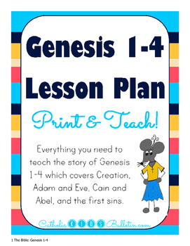 Preview of Genesis 1-4: Lesson Plan, PowerPoint, Guided Notes, Review, and Test