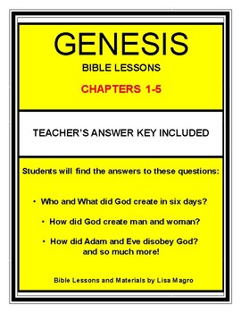 Preview of Genesis Bible Lessons - Chapters 1-5 - NKJV. Print & Learn!