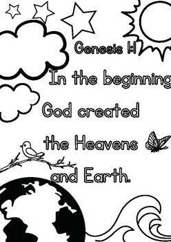 Genesis Coloring Page by The Bee's Knees | TPT