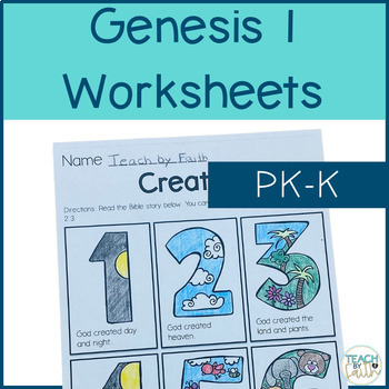 Preview of Days of Creation and Genesis Part 1 Bible Lesson Worksheets for ECE