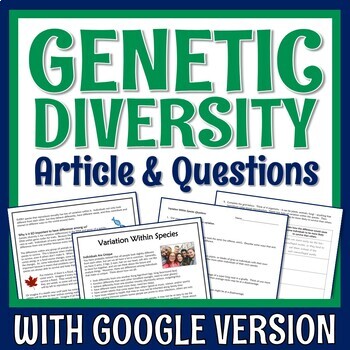 Preview of Natural Selection Activity Genetic Diversity Article Reading Worksheet