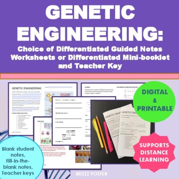 Preview of Genetic Engineering (Technology) Worksheets or Mini-book (Digital & Printable)