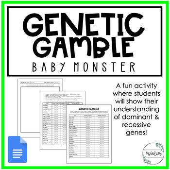 Preview of Genetic Gamble | Create Baby Monster | Online + In Class Versions | FCS