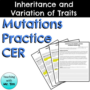 Preview of Genetic Mutations Practice CER