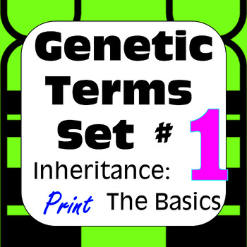 Preview of Genetic Terms Set #1: Inheritance The Basics - Print Version