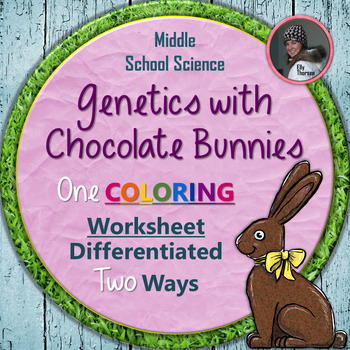 Preview of Easter Genetics Activity Science Coloring Worksheet with Monohybrid Crosses