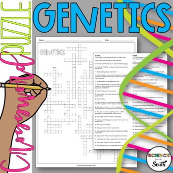 Genetics Crossword Puzzle for Review or Assessment by Science from the