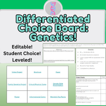 Preview of Genetics Differentiated Choice Board!