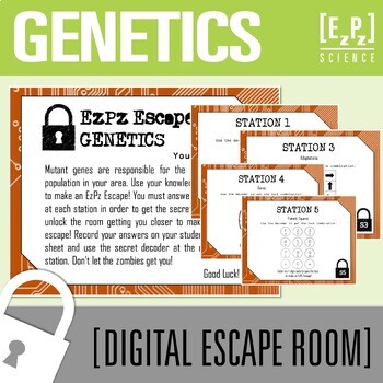 Preview of Genetics Escape Room Activity | Science Review Game