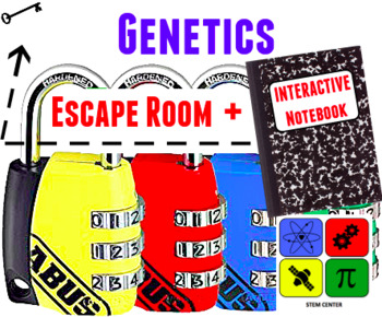 Preview of Genetics Escape Room & Genetics Interactive Notebook