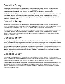 genetics essay ideas