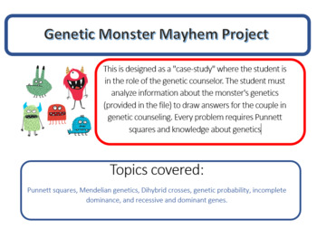 Preview of Genetic Counselor Fictional Case Study: Monster Mayhem: Story based/ PBL