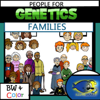 Preview of Genetics Family and Heredity PEOPLE 100 Pc. Clip-Art Set! Great For NGSS!