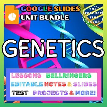 Preview of Genetics Life Science Bundle- Google Slides Printable Notes Activity Lesson Test