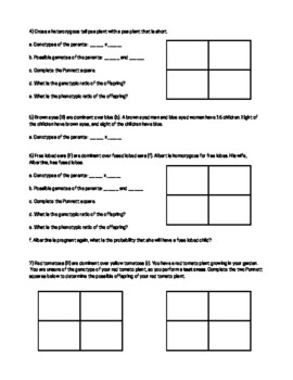 Answer key to practice problems -- Genetics 371B Autumn 1999