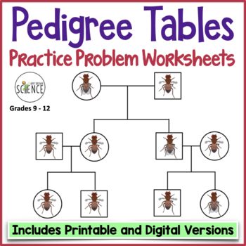 Preview of Pedigree Charts and Tables Worksheets - Genetics and Heredity Activity