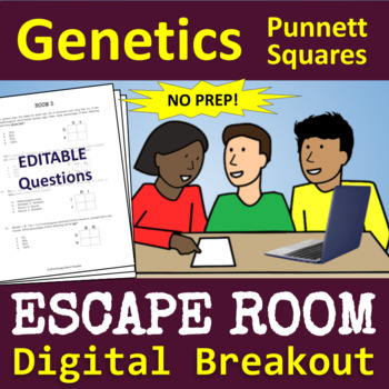 Preview of Genetics Punnett Squares ESCAPE ROOM - Digital Breakout