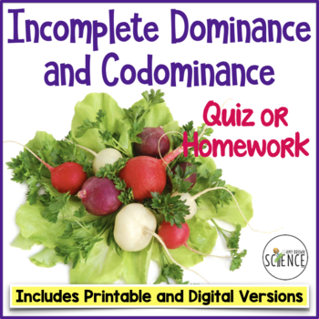 Genetics Quiz: Incomplete Dominance and Codominance by Amy ...