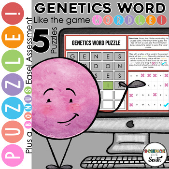 Preview of Genetics Review Wordle Word Puzzle Vocabulary Learning Activity or Game