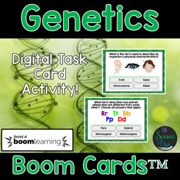 Preview of Genetics Task Cards - Distance Learning Compatible Digital Boom Cards™