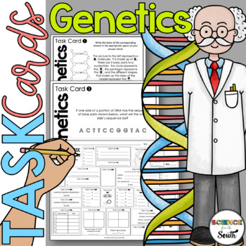Preview of Genetics Task Cards in Print and Digital for Review or Assessment of Heredity