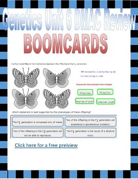 Preview of Genetics Unit 6 DMAC Review Boomcard