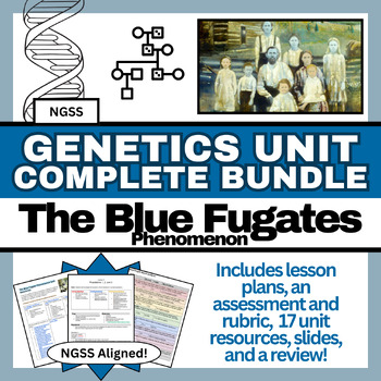 Preview of Genetics Unit Complete Bundle | The Intriguing Blue Fugates Phenomenon!