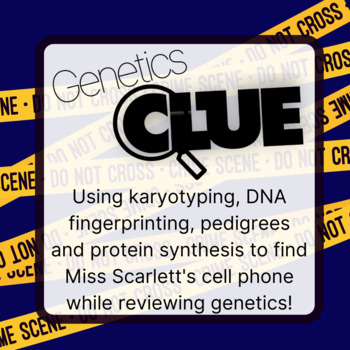 Preview of Genetics Unit Review- Crime Solving Clue Activity