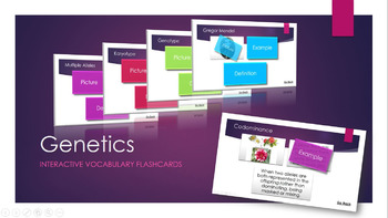 Preview of Genetics Vocabulary Digital Interactive Flashcards