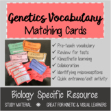 Genetics Vocabulary Matching Activity - High School Biology