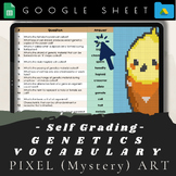 Genetics Vocabulary Mystery Pixel Art Picture