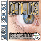 Genetics Word Search Puzzle Activity Worksheet in Print an