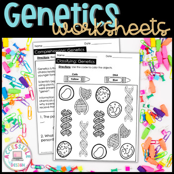 Preview of Genetics and Hereditary Worksheets 