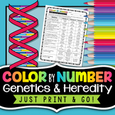 Genetics and Heredity Color by Number - Science Color By Number