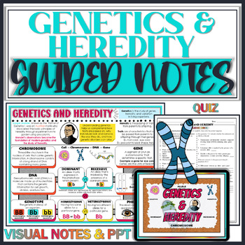 Preview of Mendel | Genetics and Heredity Guided Notes |PowerPoint |Quiz- Intro to Genetics