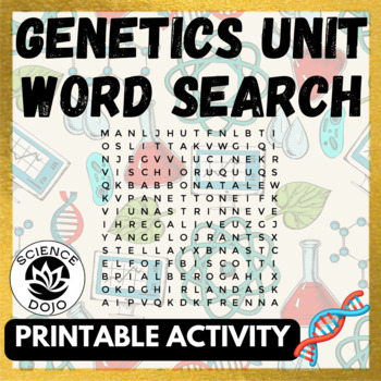 Preview of Genetics and Heredity Printable Word Search Activity Free Resource