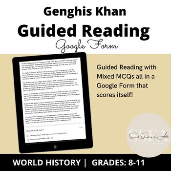 Preview of Genghis Khan Guided/Close Reading Google Form