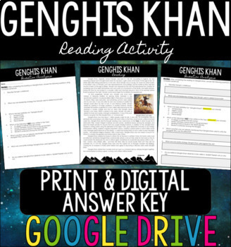 Preview of Genghis Khan Reading - Print & Digital