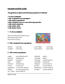 Preview of Genitive Case in German: Handout and Translations (Genitiv)